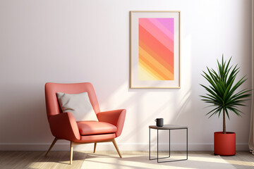 Minimalist Poster Frame Mockup created with Generative AI