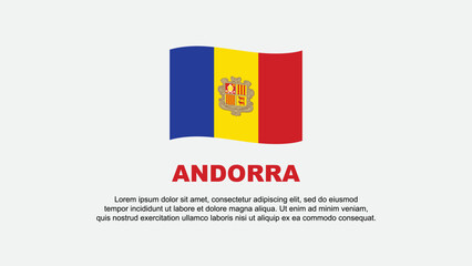 Obraz premium Andorra Flag Abstract Background Design Template. Andorra Independence Day Banner Social Media Vector Illustration. Andorra Background