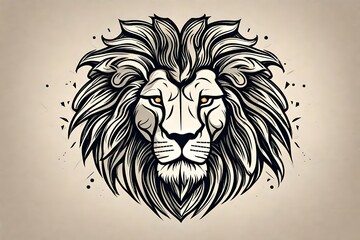 lion head vector generated by AI technology