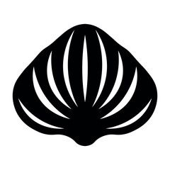 Shell black vector icon on white background