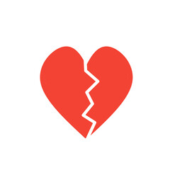 broken heart icon vector illustration 