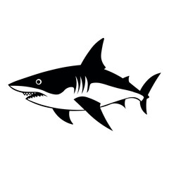Shark black vector icon on white background