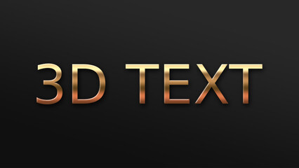 3D text with golden and emboss effect