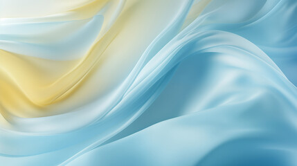 Obraz premium Abstract background of blue and yellow silk or satin luxury cloth. Abstract silk whirlwind.