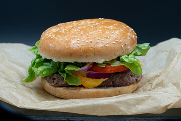 Hamburger sur ardoise