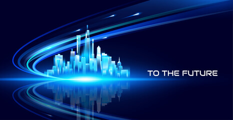 Gradient smart city and high speed background © Duy