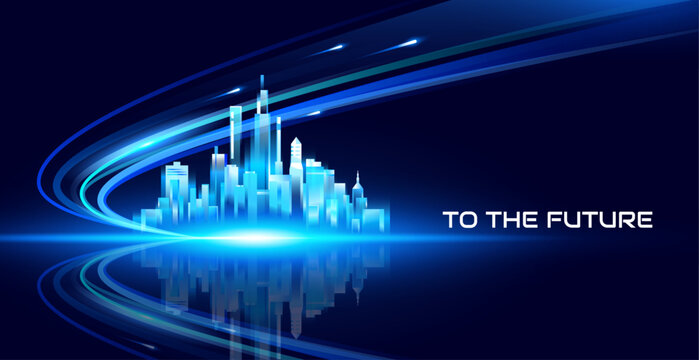 Gradient smart city and high speed background