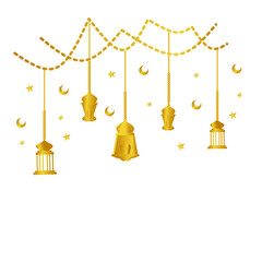 Golden islamic lantern 