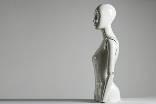 woman mannequin standing on white background