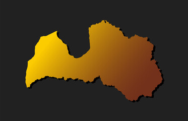 Vector map Latvia gold material, Europe country