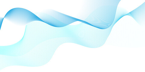 Abstract blue paper wave blend technology line futuristic gradient white and blue wave curve line banner background design. Vector illustration. Modern template abstract design flowing particles wave.