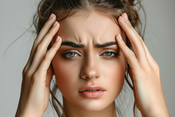 Obraz premium Woman suffering from a migraine, headache, pain