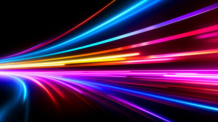 Colorful neon lights glowing background - ai generative