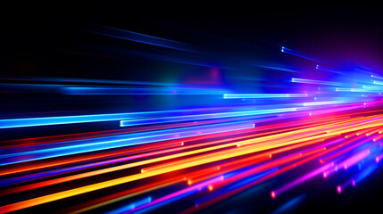 Colorful neon lights glowing background - ai generative