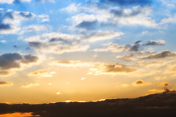Fototapeta na wymiar Background of beautiful sunset sky