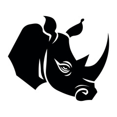 Rhino black vector icon on white background