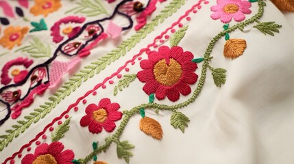 Embroidered Fabric Texture - Featuring Intricate Stitched Details