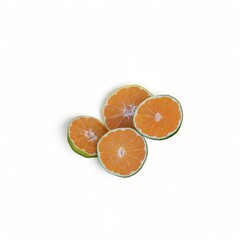 group of green Miyagawa fruit cut in half-