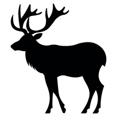 Reindeer black vector icon on white background