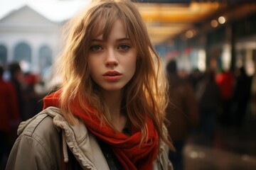 Fototapeta premium portrait of a woman in the city