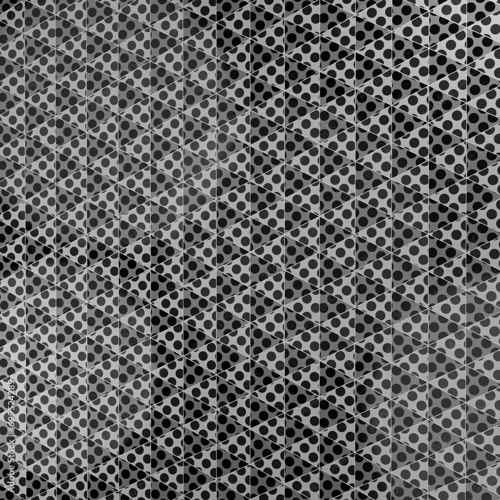 Poster 3d illustration, 3d rendering close up texture of gray black doted tiles seamless texture background