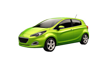 Fototapeta na wymiar bright green compact car with a modern and sleek design