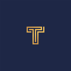 T letter initial logo in stylistic line style.