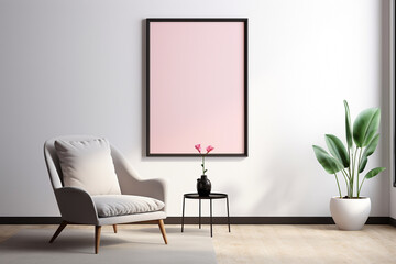 Minimalist Poster Frame Mockup created with Generative AI