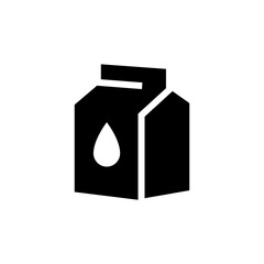 Milk pack glyph black icon on white
