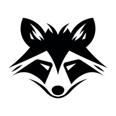 Raccoon black vector icon on white background