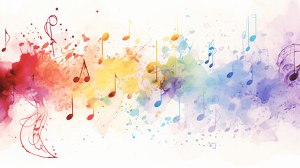 Abstract musical long narrow background - Powered by Adobe