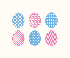easter eggs colorful pattern decorative line summer spring vector design icon collections element set