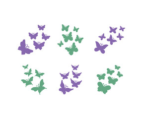 flying butterfly summer spring vector design icon illustration on white background