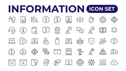 Fototapeta na wymiar Info icons set. Information icon collection.Outline icon collection.