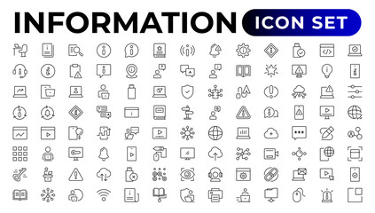 Info icons set. Information icon collection.Outline icon collection.