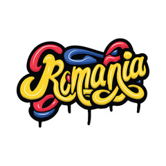 romania national graffiti typography art illustration