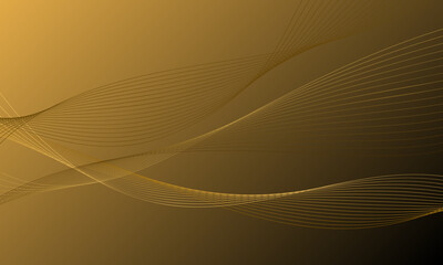 abstract yellow gold business lines wave curves on gradient background