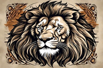 lion head vector generated by AI technology