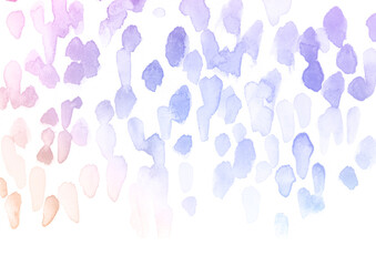 パープルやブルーのグラデーションのドットが散らばった水彩テクスチャの背景イラスト
