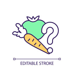 2D editable product diversity challenges icon representing agricultural clusters, isolated simple vector, thin linear illustration.