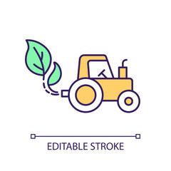 2D editable sustainability icon representing agricultural clusters, isolated vector, thin linear illustration.
