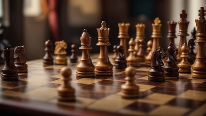 chess pieces on the board