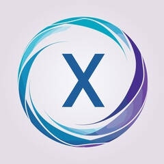 Fototapeta premium Wedding planning company filled colorful initial logo idea. Celebration consultant. Letters inside wavy circle shape. Graphic design. Created using neural network