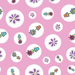 Colourful Flower ,seamless pattern ,prints background, vectors, surface patterns , Flowers ,butterfly , caterpillars ,dots, stripes, crosshetch 