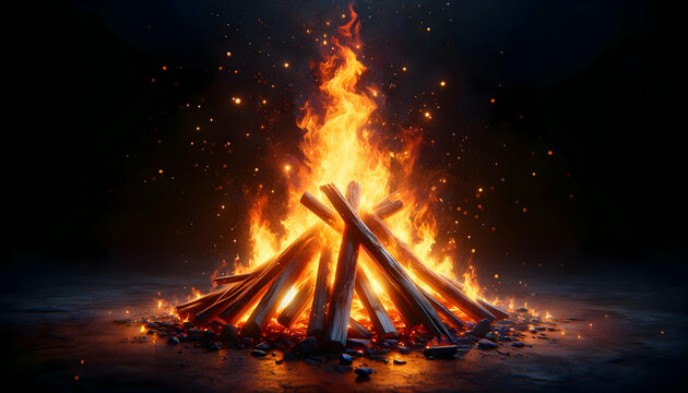 Lohri festival bonfire background.