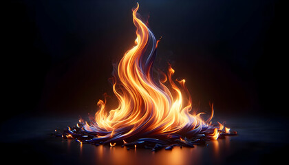 Illustration of bonfire. - obrazy, fototapety, plakaty