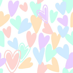 pattern with pastel colored hearts