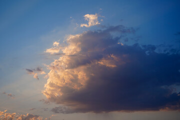 View of clouds with blue sky in the evening