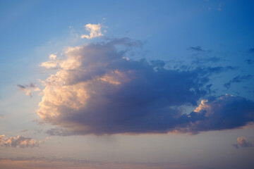 View of clouds with blue sky in the evening