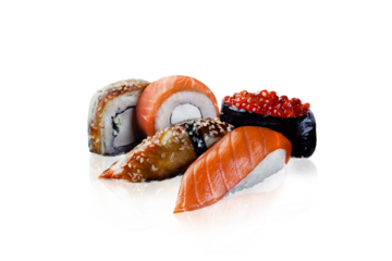 sushi set on white or png background nigiri sushi close up